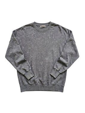 NWOT | Oversized Gray Acid Wash Wash Crewneck Sweatshirt Side Slits | Small